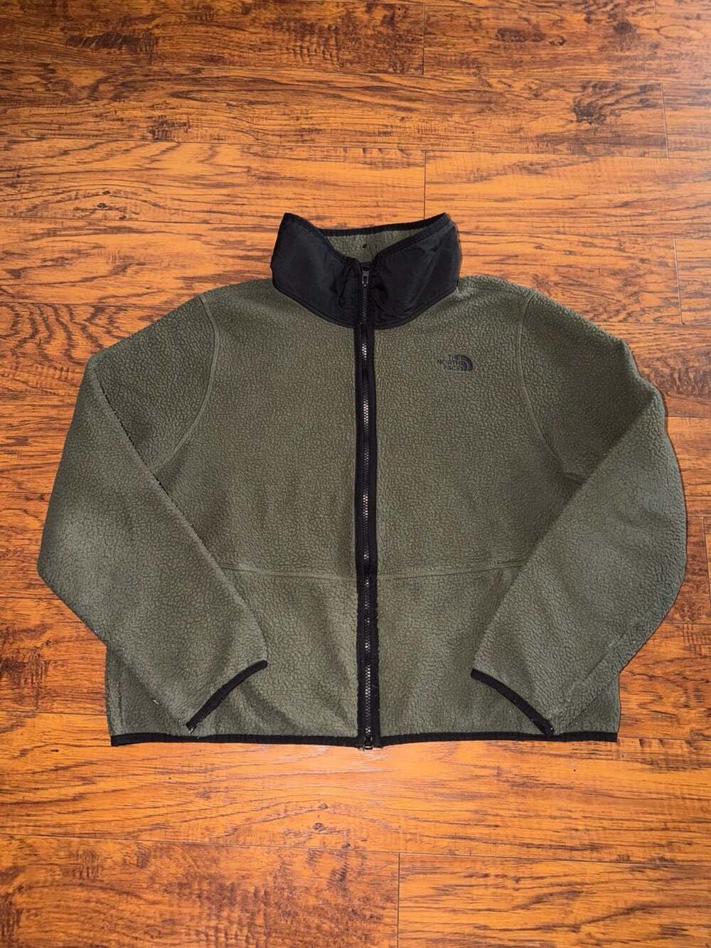 The North Face Dunraven Sherpa Crop Jacket Size XL Olive Green